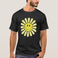 70s Yellow Smile Face Flower  Happy Peace Smiling 