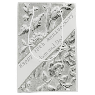70th Anniversary Editable Medium Gift Bag