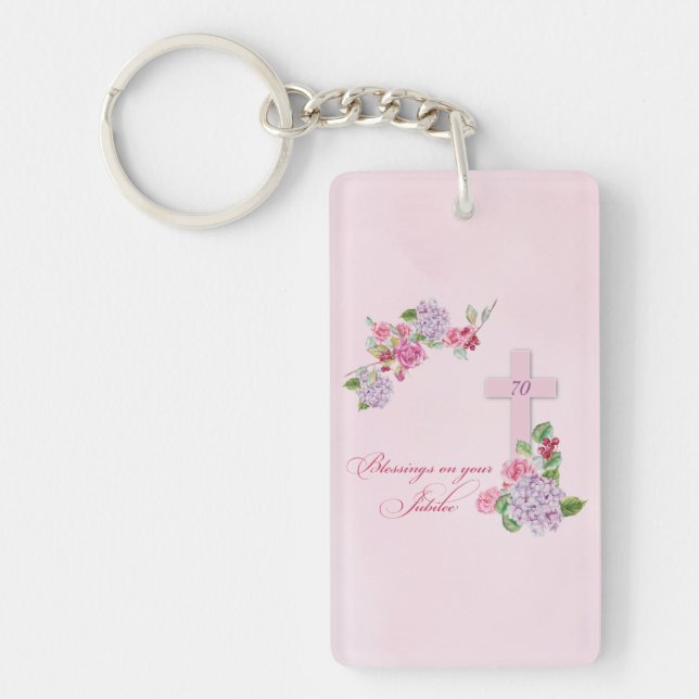 70th Anniversary of Religious Life Catholic Nun Key Ring (Front)