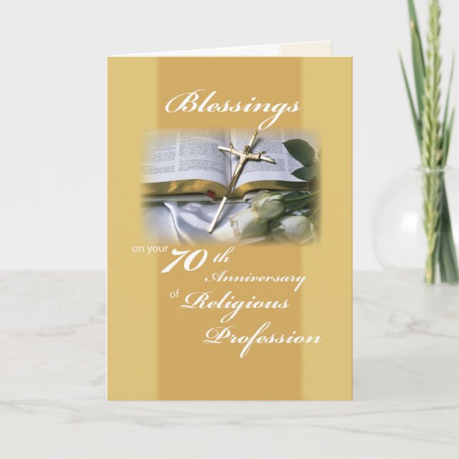 70th Anniversary of Religious Profession for Nun Card (Front)