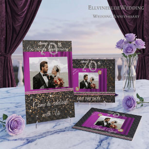 70th Anniversary Photo Thank You Platinum & Silk Card