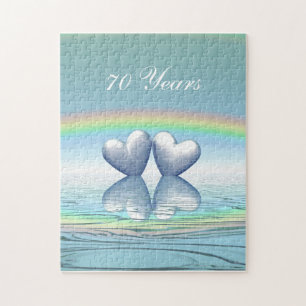 70th Anniversary Platinum Hearts Jigsaw Puzzle