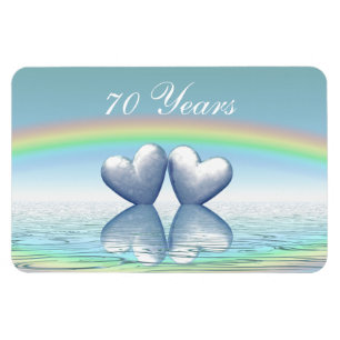 70th Anniversary Platinum Hearts Magnet