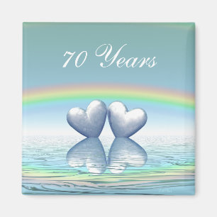 70th Anniversary Platinum Hearts Magnet