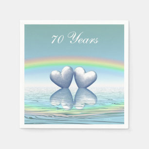 70th Anniversary Platinum Hearts Napkin