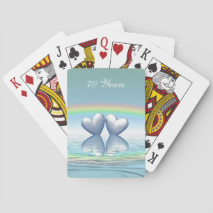 70th Anniversary Platinum Hearts Playing Cards
