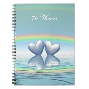 70th Anniversary Platinum Hearts Spiral Notebook