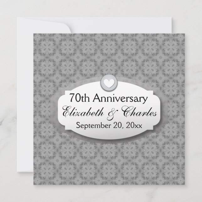 70th Anniversary Wedding Anniversary Platinum Z03 Invitation (Front)