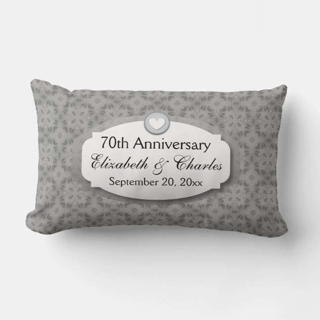70th Anniversary Wedding Anniversary Platinum Z03 Lumbar Cushion (Front)