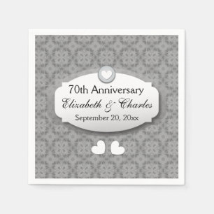70th Anniversary Wedding Anniversary Platinum Z03 Napkin