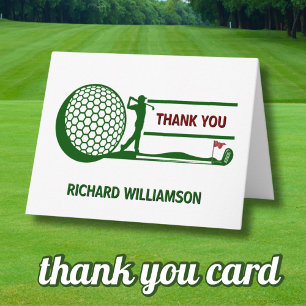 70TH (ANY YEAR) BIRTHDAY PARTY GOLFER THANK YOU CARD