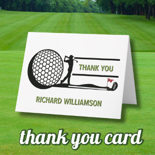 70TH (ANY YEAR) BIRTHDAY PARTY GOLFER THANK YOU CARD