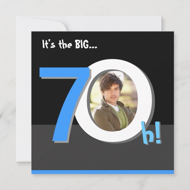 70th Big 7Oh! Photo Template Birthday Party (Front)