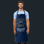 70th Birthday 1952 Add Name Blue Gold Legendary Apron<br><div class="desc">Born 1952,  70th Birthday add your name apron. Edit the name and year with the template provided. A wonderful custom blue birthday design. More gifts and party supplies available with the "Legendary" design in the store.</div>