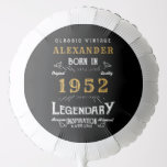 70th Birthday 1952 Black Gold Add Name Retro Balloon<br><div class="desc">A personalised classic balloon design for that birthday celebration. More gifts and party supplies available with the "Legendary" design in the store.</div>