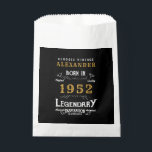 70th Birthday 1952 Black Gold Add Name Retro Favour Bags<br><div class="desc">A personalized classic favor bag design for that birthday celebration. More gifts and party supplies available with the "Legendary" design in the store.</div>