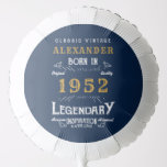 70th Birthday 1952 Blue Gold Add Name Retro Balloon<br><div class="desc">A personalised classic balloon design for that birthday celebration. More gifts and party supplies available with the "Legendary" design in the store.</div>
