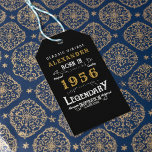70th Birthday 1956 Add Name Legend Black Gold Gift Tags<br><div class="desc">Celebrate a special milestone with this 70th birthday born 1956 Legendary Black Gold gift tags. Printed with a classic design in black, and gold, this gift tag is perfect addition for presents, cards, and other special tokens for the big day. Add your loved one's name to the tag for an...</div>