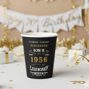 70th Birthday 1956 Legendary Retro Paper Cups