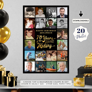 70th Birthday 20 Photo 70 Years in the Making Poster
