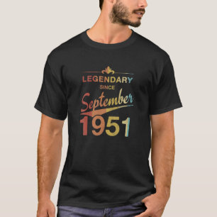 70Th Birthday 70 Year Old Born In September 1951 V T-Shirt