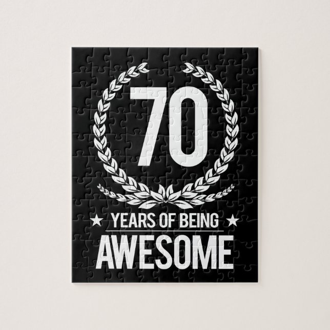 70th Birthday (70 Years Of Being Awesome) Jigsaw Puzzle (Vertical)