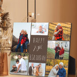 70th Birthday 7 Photo Collage Warm Brown<br><div class="desc">Say Happy 70th Birthday with a personalised photo plaque. The photo template is set up for you to add 7 of your favourite photos which are displayed in a photo collage around the birthday greeting. The wording simply reads "Happy 70th Birthday" in casual typography. "70th" is actually editable if you...</div>