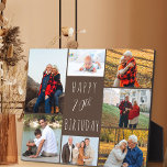 70th Birthday 7 Photo Collage Warm Brown Plaque<br><div class="desc">Say Happy 70th Birthday with a personalised photo plaque. The photo template is set up for you to add 7 of your favourite photos which are displayed in a photo collage around the birthday greeting. The wording simply reads "Happy 70th Birthday" in casual typography. "70th" is actually editable if you...</div>