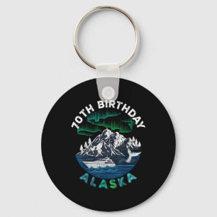 70th Birthday Alaska North Lights Family Cruise Sq Key Ring