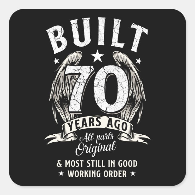70th Birthday Angel Square Sticker (Front)
