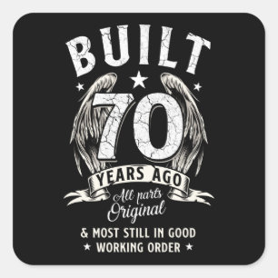70th Birthday Angel Square Sticker