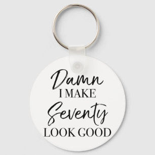 70th Birthday Attitude Key Ring