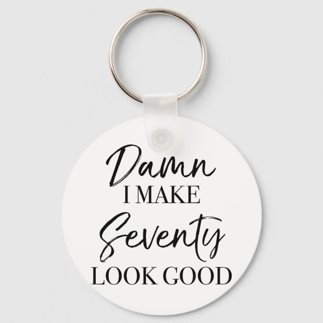 70th Birthday Attitude Key Ring (Front)