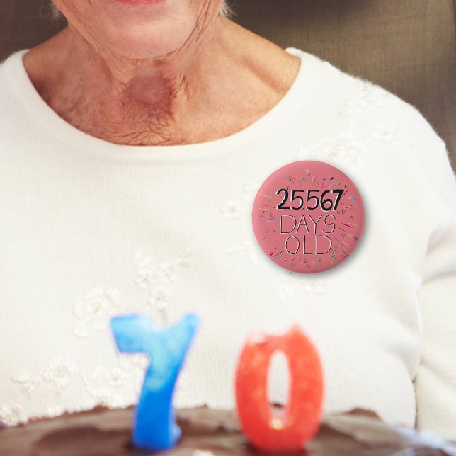 70th birthday badge age in days (Creator Uploaded)