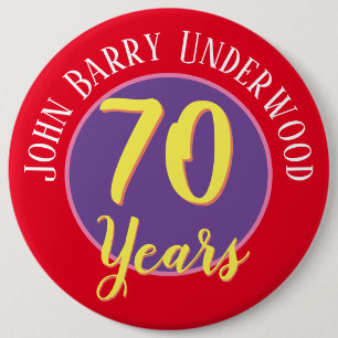 70th Birthday Badge to Personalise.