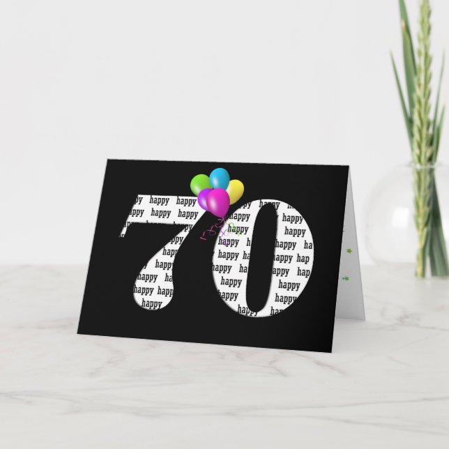 70th birthday balloon bouquet card (Front)