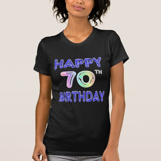 70th Birthday Balloon Font T-Shirt (Front)