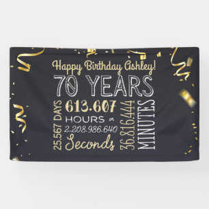 70th Birthday Banner - 70 Years in Hours & Seconds