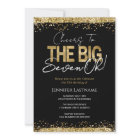 70th Birthday Black and Gold Invitation