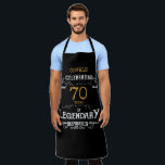70th Birthday Black Gold Legendary Funny Apron<br><div class="desc">A personalised elegant wine bottle label that is easy to customise for that special birthday party occasion.</div>