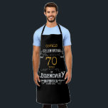 70th Birthday Black Gold Legendary Funny Apron<br><div class="desc">A personalised elegant wine bottle label that is easy to customise for that special birthday party occasion.</div>