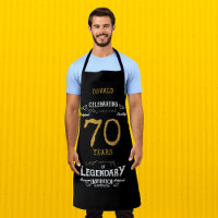 70th Birthday Black Gold Legendary Funny