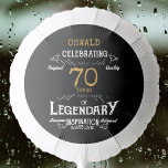 70th Birthday Black Gold Legendary Retro Balloon<br><div class="desc">A personalised elegant balloon that is easy to customise for that special 70th birthday party. The retro black and gold design adds a touch of refinement to that special celebration.</div>