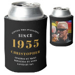 70th Birthday Black Gold With Photo<br><div class="desc">Personalised Birthday add your name and year can cooler with your photo on the rear. Edit the name and year with the template provided. A wonderful custom birthday party accessory. More gifts and party supplies available with the "setting standards" design in the store.</div>