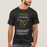 70th Birthday Black White Gold Mens T-Shirt<br><div class="desc">A vintage birthday T-shirt with a heartfelt message. Add the name and change the year using the template.</div>