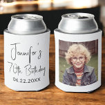 70th Birthday Black White Instagram Photo Can Cooler<br><div class="desc">Celebrate 70 wonderful years with this 70th Birthday Black and White Instagram Photo Can Cooler! Featuring a timeless black and white design, this customisable can cooler showcases your favourite Instagram-style photo, adding a personal and stylish touch to your milestone celebration. Perfect for keeping drinks cold while serving as a fun...</div>