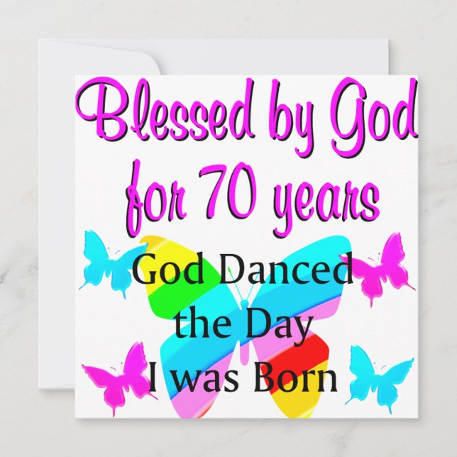 70TH BIRTHDAY BLESSING CARD (Front)