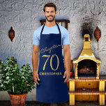 70th Birthday Blue Gold Apron<br><div class="desc">Discover the stylish way to celebrate a milestone 70th birthday with our Blue Gold Apron from Zazzle. Find out why this apron is a gift that will keep on giving,  making the big day even more memorable.</div>
