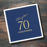 70th Birthday Blue Gold Napkin<br><div class="desc">Make your loved one's 70th birthday celebration elegant and memorable with our stunning Blue Gold Napkins from Zazzle. Discover how these customisable napkins can elevate your event and create unforgettable moments in our exclusive article.</div>