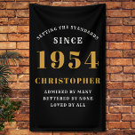 70th Birthday Born 1954 Add Name Black Gold Banner<br><div class="desc">70th Birthday Party Wall Banner - Customisable Black and Gold Decorative Piece. Celebrate an impressive milestone with our 70th Birthday Party Wall Banner. This one-of-a-kind black and gold banner is not just a decoration, it's a statement piece. Customisable to your preferences, it's an elegant and fun way to mark the...</div>